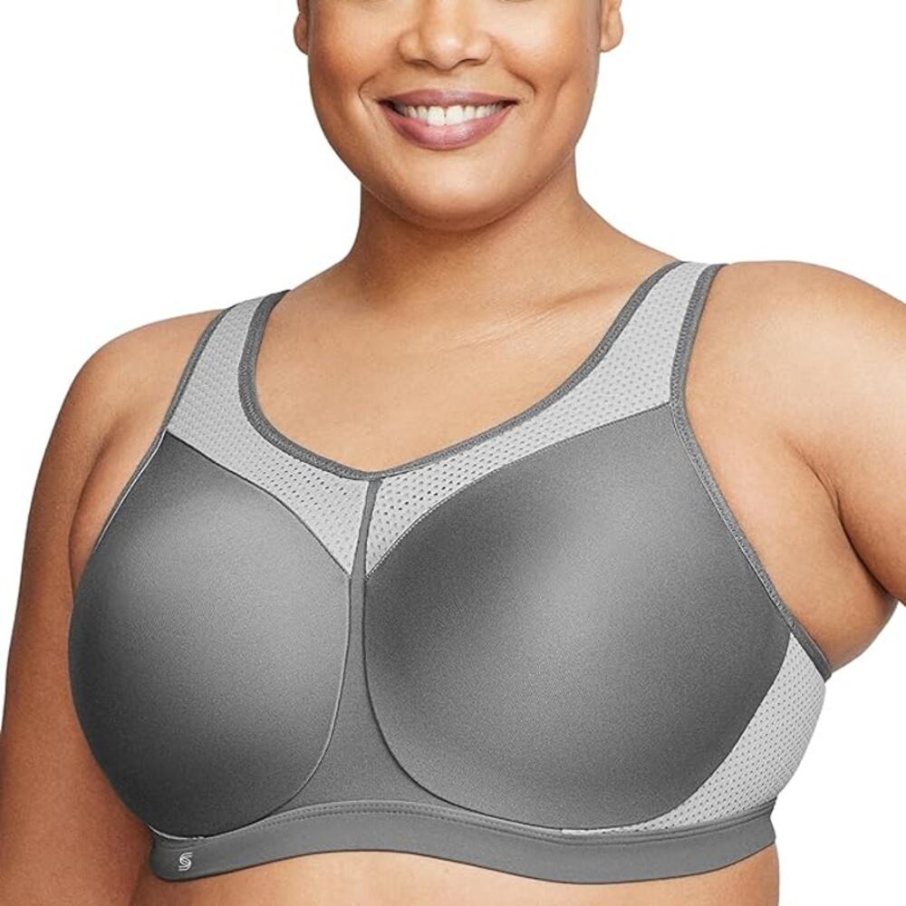 Glamorise Hi-Impact Sports Bra Underwire Grey 46H